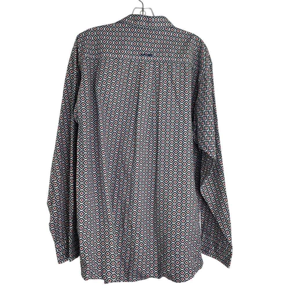 Ariat Green Red Blue Aztec Pattern Button Down Lo… - image 6